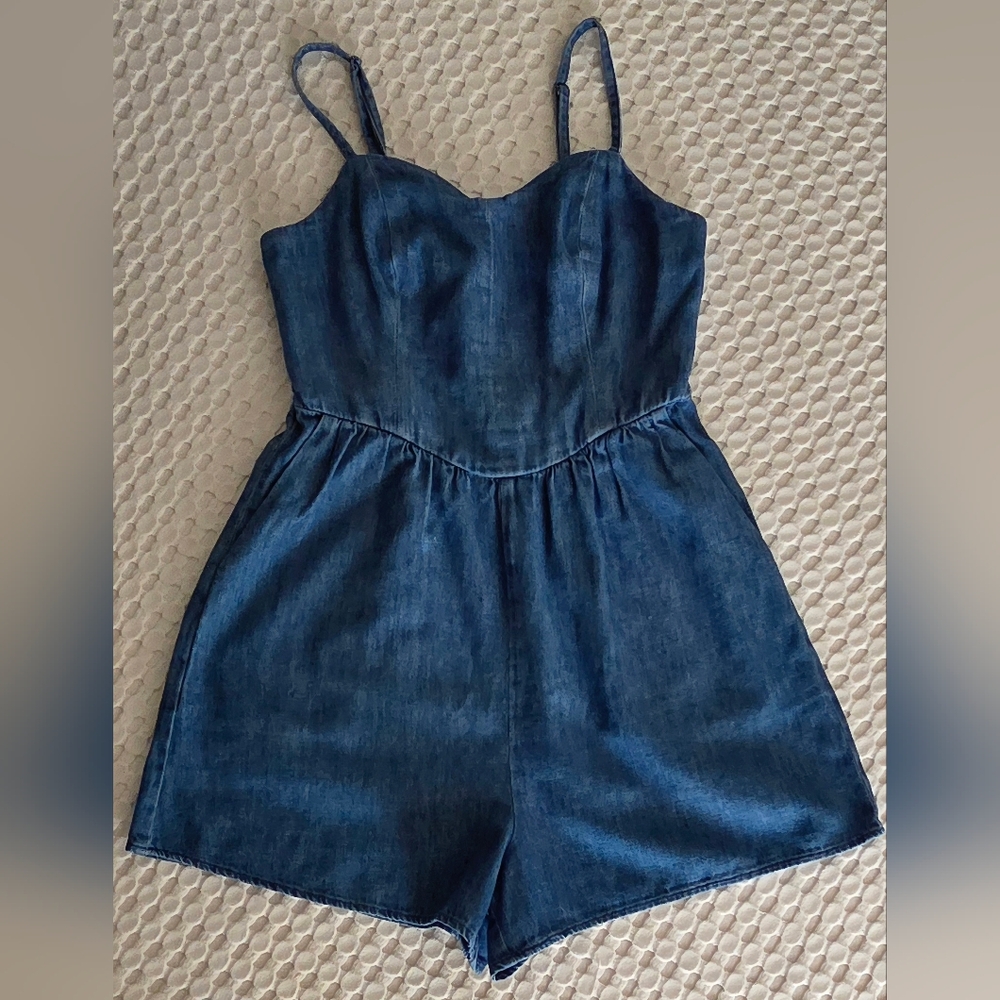Denim Blue Juniors Jumpsuit - 3" Inseam (Sz. S)